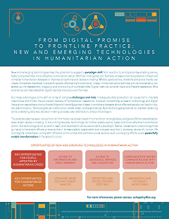 From Digital Promise to Frontline Practice: New and Emerging Technologies in Humanitarian Action 2 page report